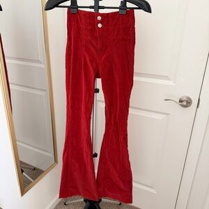 We The Free Burgundy Corduroy Flare Pants